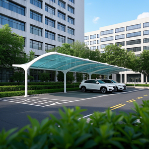 Couverture de <span class=keywords><strong>parking</strong></span> moderne de style industriel, abri d'ombrage, structure de membrane en tissu PTFE pour hôtels, villas, garages, utilisation en extérieur - Product Image 4