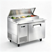 Réfrigérateur Commercial pour Pizza, Table de Préparation de Sandwichs, Réfrigérateur en Acier Inoxydable, Réfrigérateur à Salades pour Hôtel et Restaurant