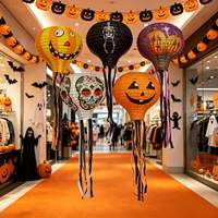 Décoration en papier pliable 3D en forme de citrouille, boule en papier nid d'abeille orange faite à la main pour la fête d'Halloween, ornement suspendu