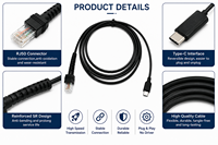 Kabel Data SOTESIN Custom Type-C ke RJ50/RJ45 Kompatibel dengan Pemindai Barcode Datalogic PD9530 MP9530, Produsen ODM OEM