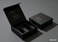 Caja Magnética de Alta Gama con Logotipo Personalizado, Caja de Regalo Negra Mate para Vasos de Vodka, con Relieve e Inserto de Espuma de Alta Densidad para Bebidas Energéticas