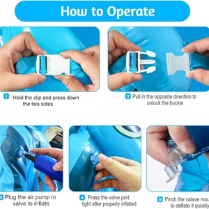 PVC Inflatable Swim Vest 115*90 CM Swim Ring <b>Pool</b> Float and Adjustable Safety Buckle with 3 Air Chambers for Swim Trainers - Product Image 4