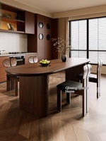 Antiker Vintage-Stil Ovaler Esstisch für Wohnzimmer Großer Langer Schreibtisch Designer-Arbeitsplatz
