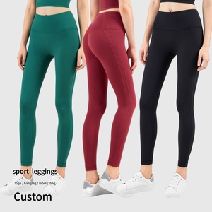 工場品質ピーチ臀部ヨガレギンスTラインハイウエストおなかコントロールスポーツカスタムロゴタグ女性ジムワークアウトレギンスなし - Product Image 1