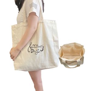 Sac fourre-tout pliable en toile brodée avec logo personnalisé pour femmes, sacs à main réutilisables avec poches zippées en tissu pelucheux, sacs de shopping - Product Image 3
