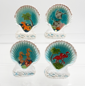 Souvenir de plage en polyrésine peinte à la main, forme irrégulière, avec effet de goutte de colle, motifs animaliers, amour, <span class=keywords><strong>musique</strong></span>, fée - Product Image 4