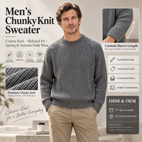 Pull-over en tricot épais pour homme, personnalisé par le fabricant, printemps-automne, coupe ample, polyvalent, confortable et chaud.