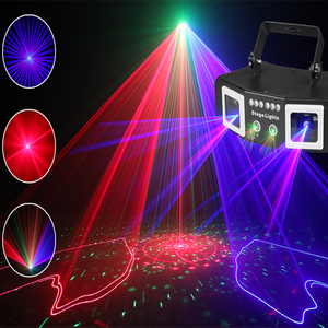 Stage <strong>Light</strong> Four Head Laser <strong>LED</strong> DMX512 Sound Activated Remote Auto Run Master Slave Portable Bar KTV DJ Party Projector - Product Image 3