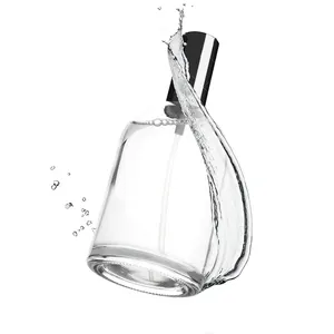 Frasco de perfume de vidro vazio transparente luxuoso personalizado para mulheres, frasco de perfume com caixa, cilindro vintage, 30ml, 50ml e 100ml