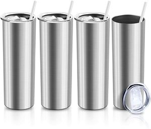 Gobelet isotherme mince en acier inoxydable de 30 oz à double paroi avec couvercle et paille - Product Image 4