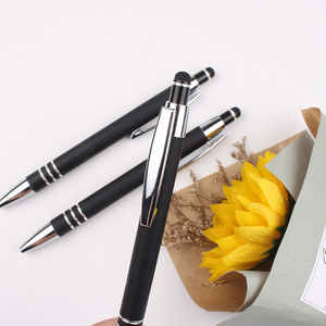 Stylo bille métallique noir mat 1,0 mm pas cher en gros avec mécanisme rotatif confortable et logo personnalisable - Product Image 3