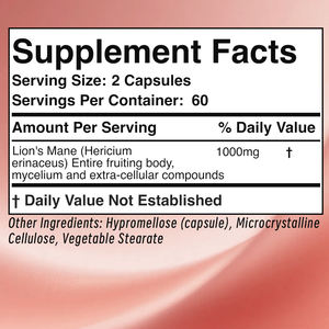 Capsules de Crinière de Lion de Haute Qualité en Gros pour OEM – Soutient la Fonction Cérébrale et Cognitive, Favorise la Croissance Nerveuse - Product Image 2