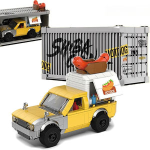 PB PB8858 Nuevo Modelo de Carritos de Hot Dogs, Camioneta Amarilla, Vehículo de Ensamblaje, 500 Piezas, Bloques de Construcción, Juguetes para Niños, Regalo - Product Image 6