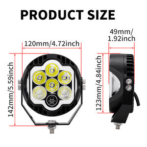 Projecteur LED haute puissance pour véhicules tout-terrain, haute luminosité, 5 pouces, trois côtés, phare de camionnette, DRL multicolore, 60W DC - Product Image 3