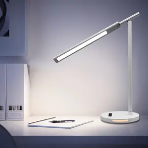 LEDシンプルデザインオフィスラグジュアリーメタル折りたたみ調光可能スタディランプ角度調整可能な目-保護テーブルランプ