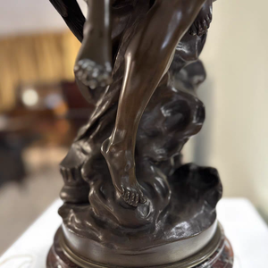Escultura de bronce Oushe del escultor francés Mathurin <span class=keywords><strong>Moreau</strong></span> del siglo XIX *Cupido y Psique* - Edición de graduación y Año Nuevo - Product Image 3