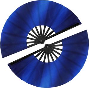 Grand éventail pliant bleu uni, éventail claquant Kung Fu, éventail à clic sonore pour fête rave, performance scénique, décoration murale, cadeau - Product Image 1