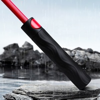 Parapluie droit en fibre de verre coloré de 27 pouces, coupe-vent, semi-automatique, ouvert, grand parapluie de golf protégé contre les UV, logo de voiture
