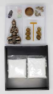 <span class=keywords><strong>Mini</strong></span> kit de <span class=keywords><strong>jardin</strong></span> <span class=keywords><strong>Zen</strong></span> avec figurines en résine de bouddha de sable blanc support de chauffe-plat roches de rivière cristal noir base carrée pour <span class=keywords><strong>râteau</strong></span> de bureau - Product Image 6