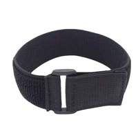 Attaches-câbles en nylon extensible doux et réutilisables personnalisés, couleur noire, sangles élastiques réglables avec boucle