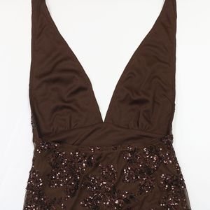 ชุดเดรสยาวลายดอกไม้คล้องคอสำหรับผู้หญิงชุดราตรีทางการเดรสคอวีลึกแฟชั่น - Product Image 6