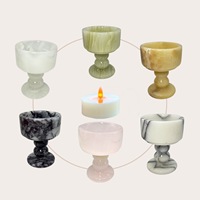 Bougie aromatique en marbre de jade de style français, tasse, décoration de style avancé, ornements décoratifs, quatre saisons, poudre, vert forêt tropicale, brun