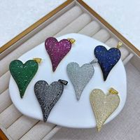 Cadeau de la Saint-Valentin 2026 Pendentif en forme de cœur entièrement serti de diamants Cadeau de la Saint-Valentin Bijoux en forme de cœur transparent noir coloré Accessoires