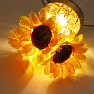 โคมไฟตั้งโต๊ะ LED ทรงดอกทานตะวันและดอกกุหลาบประดิษฐ์ทำจากคริสตัล2025โคมไฟกลางคืนตกแต่งบ้านอย่างมีสไตล์ - Product Image 6