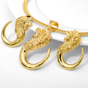 Joyería de Moda, Aretes y Colgante Chapados en Oro Italiano, Conjunto de Joyería de Oro de 14K de Dubái - Product Image 5