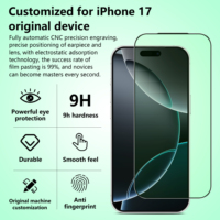 Protecteur d'écran personnalisé 2.5D anti-poussière DLC anti-lumière bleue anti-reflet en verre pour Iphone 17 Pro Max