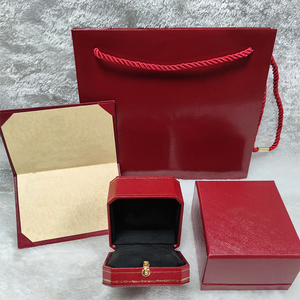 Factory Direct <b>Red</b> Jewelry Box Set Luxury Paper Jewelry Packaging Box with Gift Bag for Ring, Necklace, <b>Bracelet</b> - Product Image 1