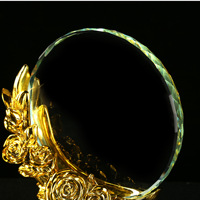 MH-NJ0262 de récompense du trophée de cristal d'événement de roses de résine de bronze d'argent d'or