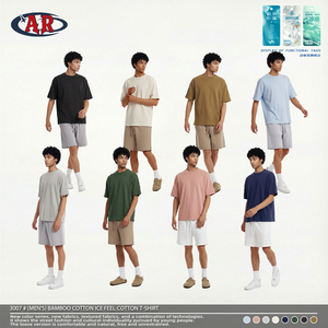 Camiseta de Manga Corta para Hombre, 230g, Algodón de Bambú, Estilo Urbano Europeo y Americano, Venta al Por Mayor, Personalizable ODM/OEM - Product Image 2