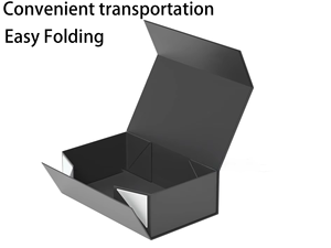 Custom Magnetic Folding Paper <b>Box</b> <b>Black</b> Clamshell <b>Gift</b> Packaging with Sponge Lining for Candle Cosmetic Retail Display Use - Product Image 2