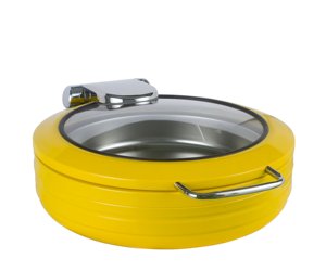 HD Hotel Kitchen Equipment 304 Stainless Steel Induction Chafer 9L Dish <b>Buffet</b> Food <b>Warmer</b> Golden Glass Y402 Hotel Kitchen Equip - Product Image 1