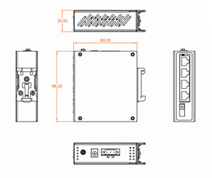 10/100M <b>Ethernet</b> <b>Switch</b> 4 Rj45 Ports +1 * 155M SC Optical Port Industrial Network <b>Switches</b> Fiber Use with CCTV IP Camera - Product Image 3