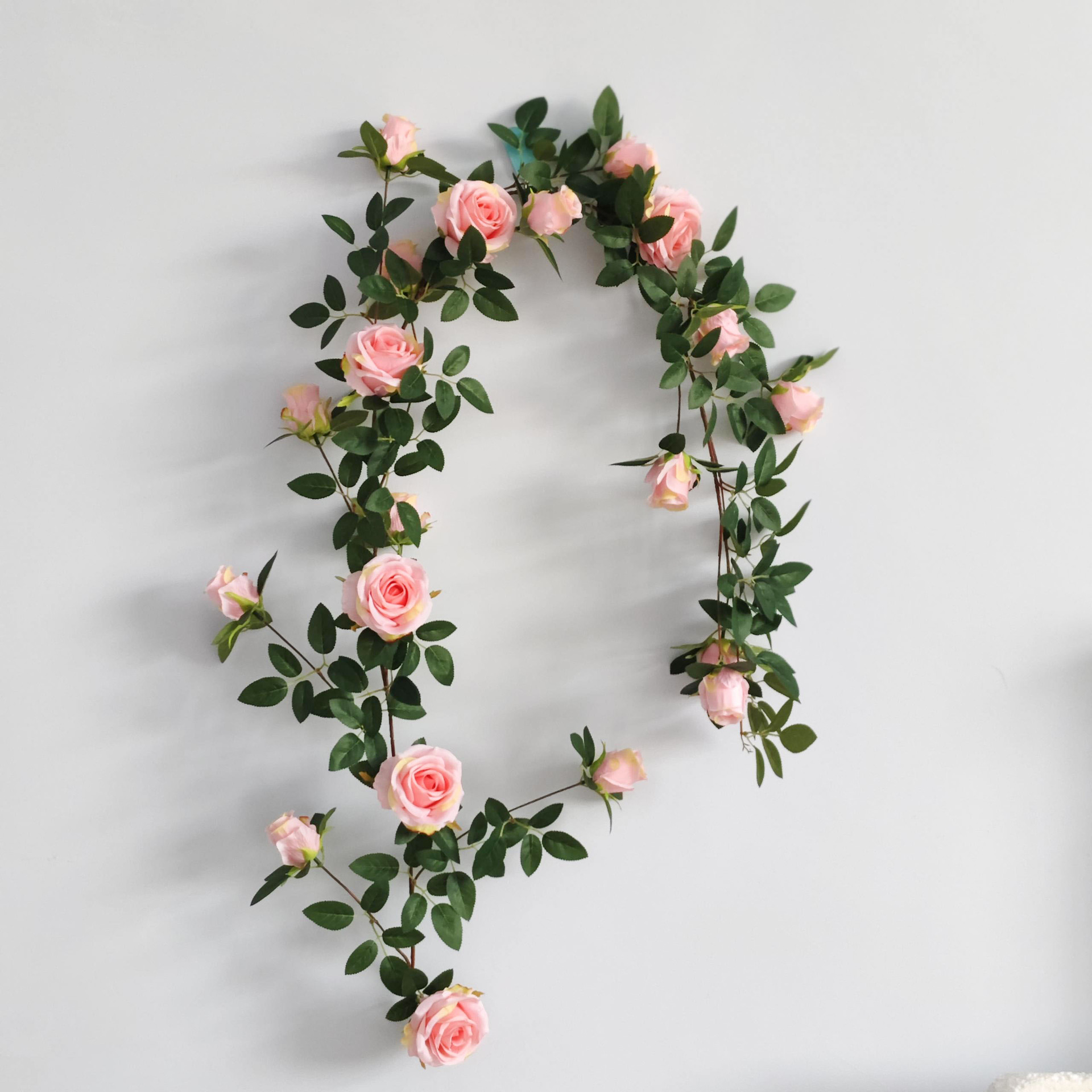 Fleur rose rotin rose clair