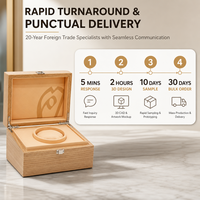 Boîte de présentation de montres en bois massif écologique de haute qualité avec charnières en métal antirouille pour montres