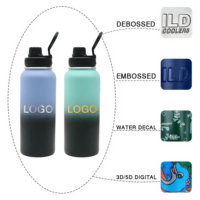 Botol Termos Vakum Isolasi Stainless Steel Kapasitas Besar 24oz/32oz dengan Tutup Gantung untuk Berkemah & Penggunaan Luar Ruangan
