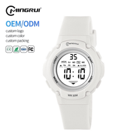 Montre numérique MINGRUI pour enfants, filles et garçons, 41,3 mm, antichoc, brevetée, pour étudiants, avec rétroéclairage LED, chronomètre, bracelet en PU, OEM
