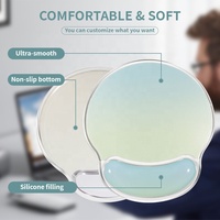 Tapis de souris en gel de silicone transparent avec repose-poignet, design arc-en-ciel de dessin animé, couleur et forme personnalisables pour usage au bureau