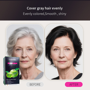 Fabricant en gros de produits capillaires permanents à base de plantes de qualité supérieure, sans ammoniaque, crème colorante pour cheveux gris, couleur de cheveux noire à la pomme - Product Image 5