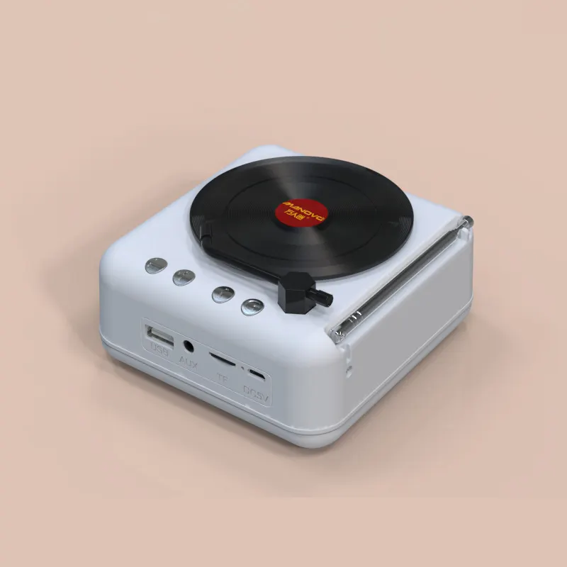 Portátil Retro Speaker USB Bluetooth-compatível V5.0 Vinil Record Player Estéreo Do Vintage Speaker Portátil TF Card/U Disk/AUX Play