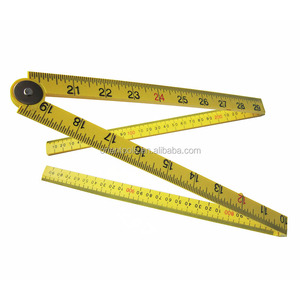 Règle pliante en plastique jaune à bords biseautés de 1 m, <span class=keywords><strong>4</strong></span> sections - Product Image 2