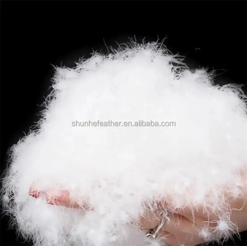 Gran oferta, relleno de plumón de ganso blanco esponjoso lavable a máquina para materias primas textiles para el hogar