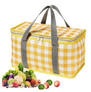 Sac isotherme réutilisable pour livraison de repas en extérieur, sac de pique-nique isolé avec fermeture éclair supérieure - Product Image 1