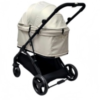 Poussette de voyage pliable à 4 roues en aluminium PC27, confortable, légère, avec panier de rangement pour chiens et chats