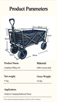 Chariot de plage pliable pour bébé, chariot de camping, chariot à quatre roues en acier, capacité de charge de 100 kg, personnalisable OEM