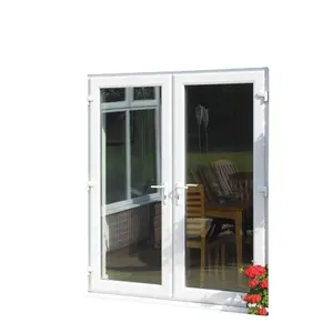 Porta esterna con telaio in PVC produce grande Design grafico altalena in vetro acciaio inossidabile moderno scorrevole finito in malesia impermeabile