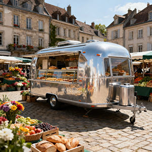 2025 Large Stainless Steel Bbq Food Truck With Full <b>Kitchen</b> Foodtruck Trailer Pizza <b>Cart</b> - Product Image 2